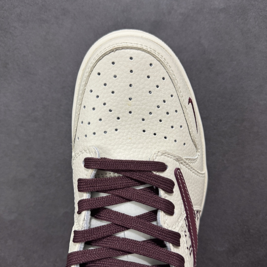 280 【定制版】Travis Scott x Fragment Design x Air Jordan 1 Low SP AJ1 克罗心联名 褐色印花 低帮文化休闲板鞋 LD2025-016