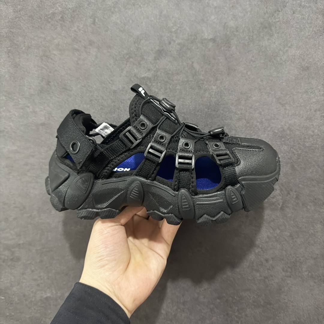 支持放店
【绿x版本】Etudes x FILA斐乐 山脉凉鞋 织物合成革TPU 圆头系带厚底 减震耐