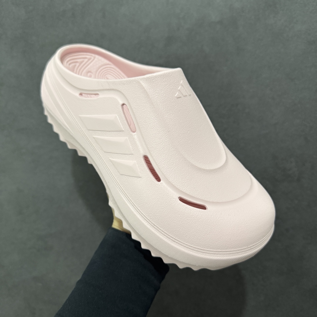 阿迪达斯 Adidas 波波凉鞋 OZWAVE CL波波凉鞋 沙滩拖鞋 稳定缓震回弹厚底老爹拖鞋 JR6756