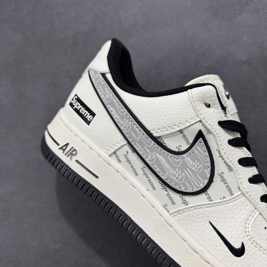  
【定制版】NIke Air Force 1 '07 Low “Supreme联名——重影黑勾”空军一