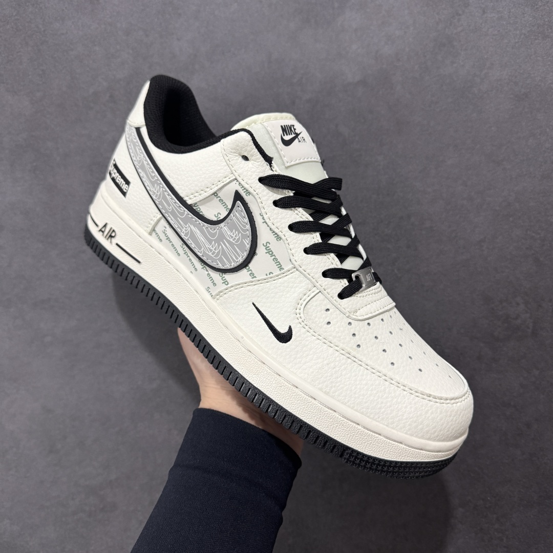  
【定制版】NIke Air Force 1 '07 Low “Supreme联名——重影黑勾”空军一