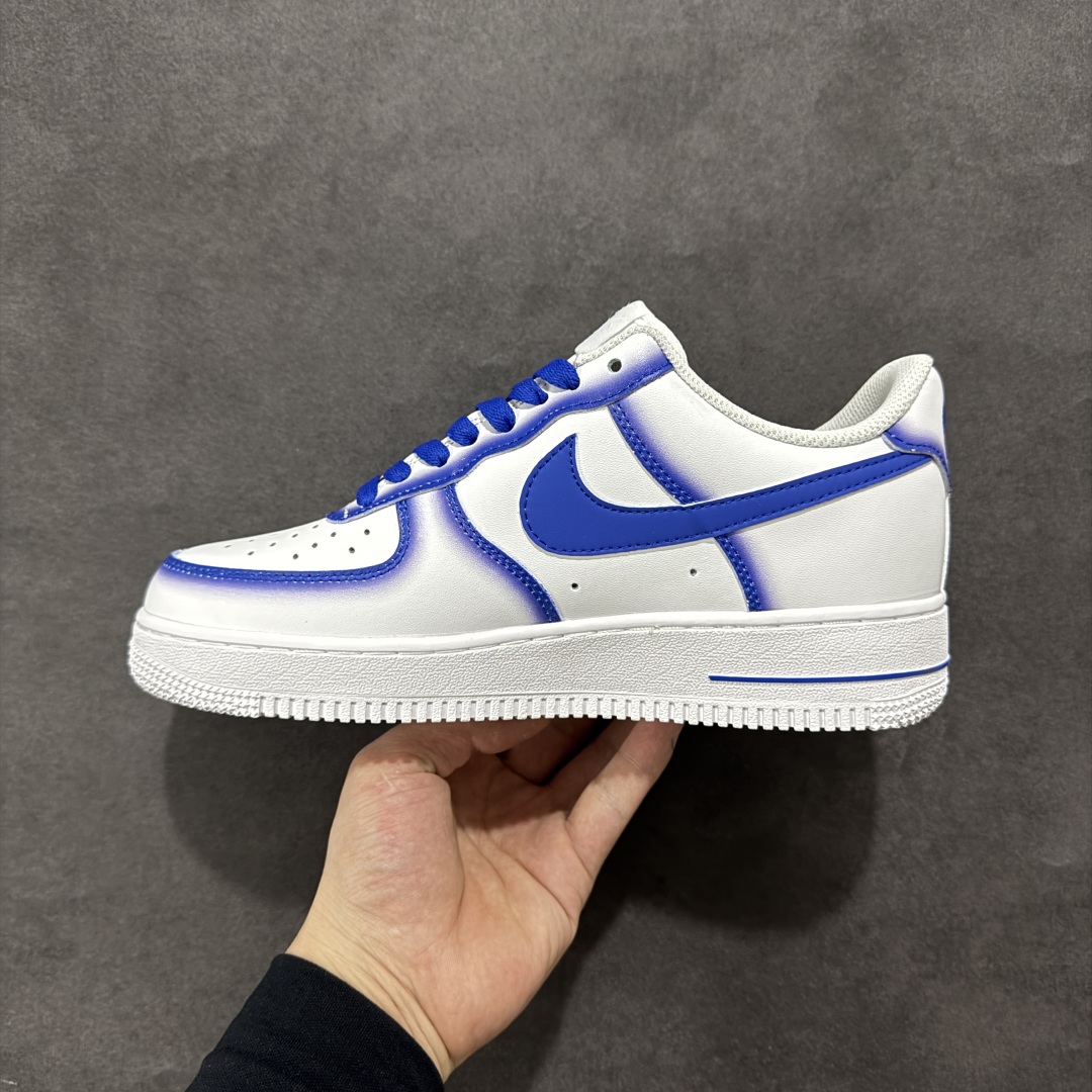  
【定制版】Nike Air Force 1 Low 07 白蓝晕染 原楦头原纸板 打造纯正低帮空军版