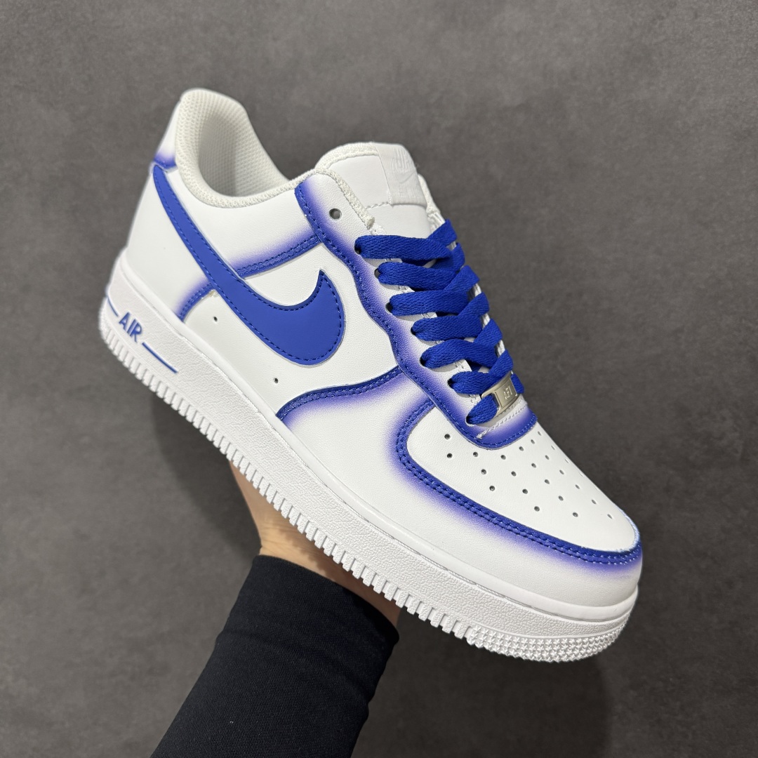  
【定制版】Nike Air Force 1 Low 07 白蓝晕染 原楦头原纸板 打造纯正低帮空军版