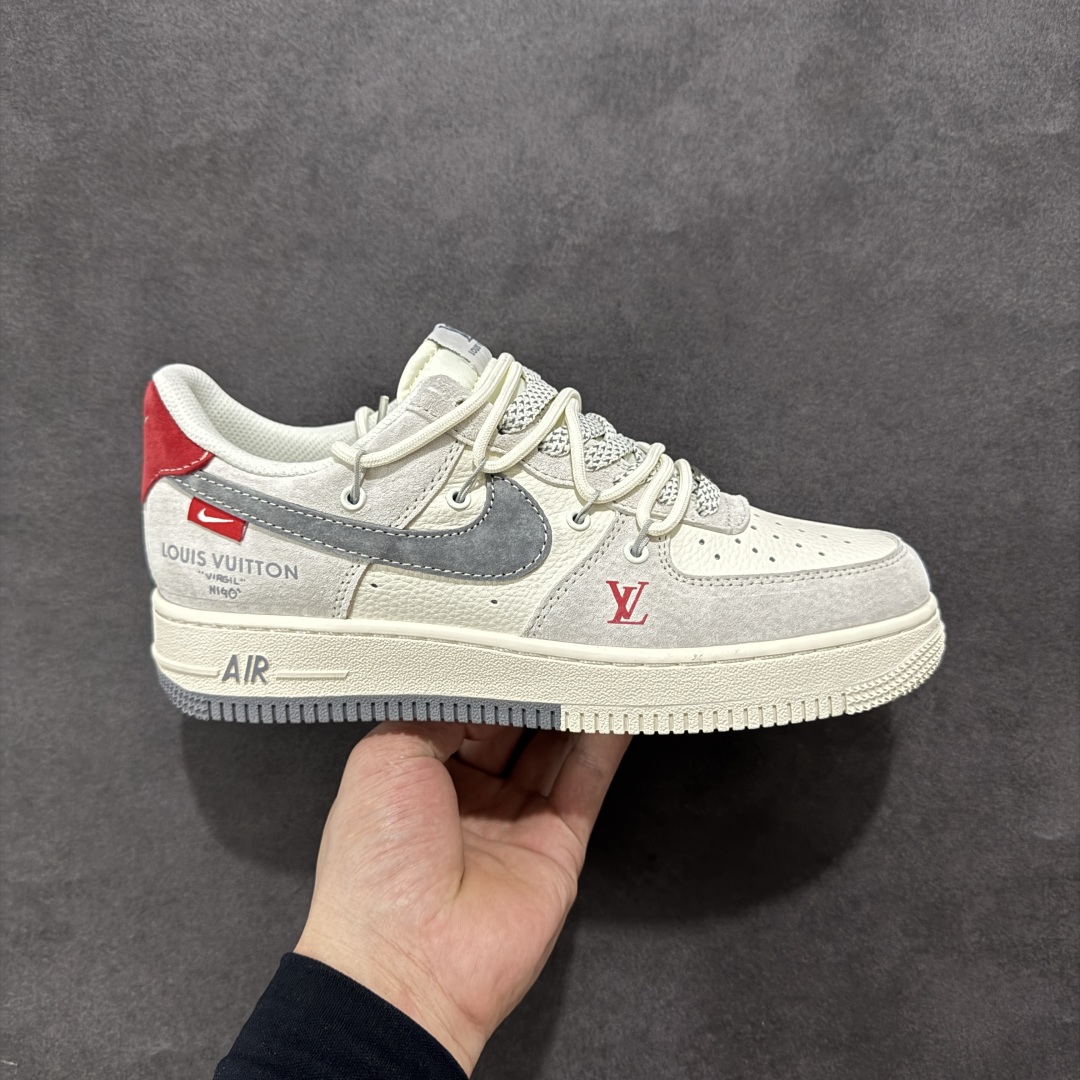  
【定制版】Nike Air Force 1'07 Low LV联名 双拼红尾抽绳 空军一号低帮休闲板