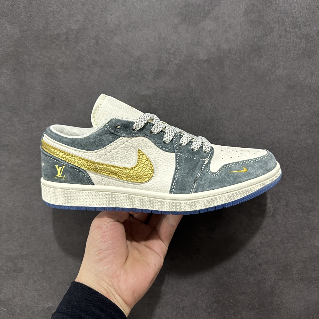 280 【定制版】Air Jordan 1 Low AJ1 乔1 LV联名 金勾蛇鳞 高端定制 低帮复古篮球鞋 XX3168-167