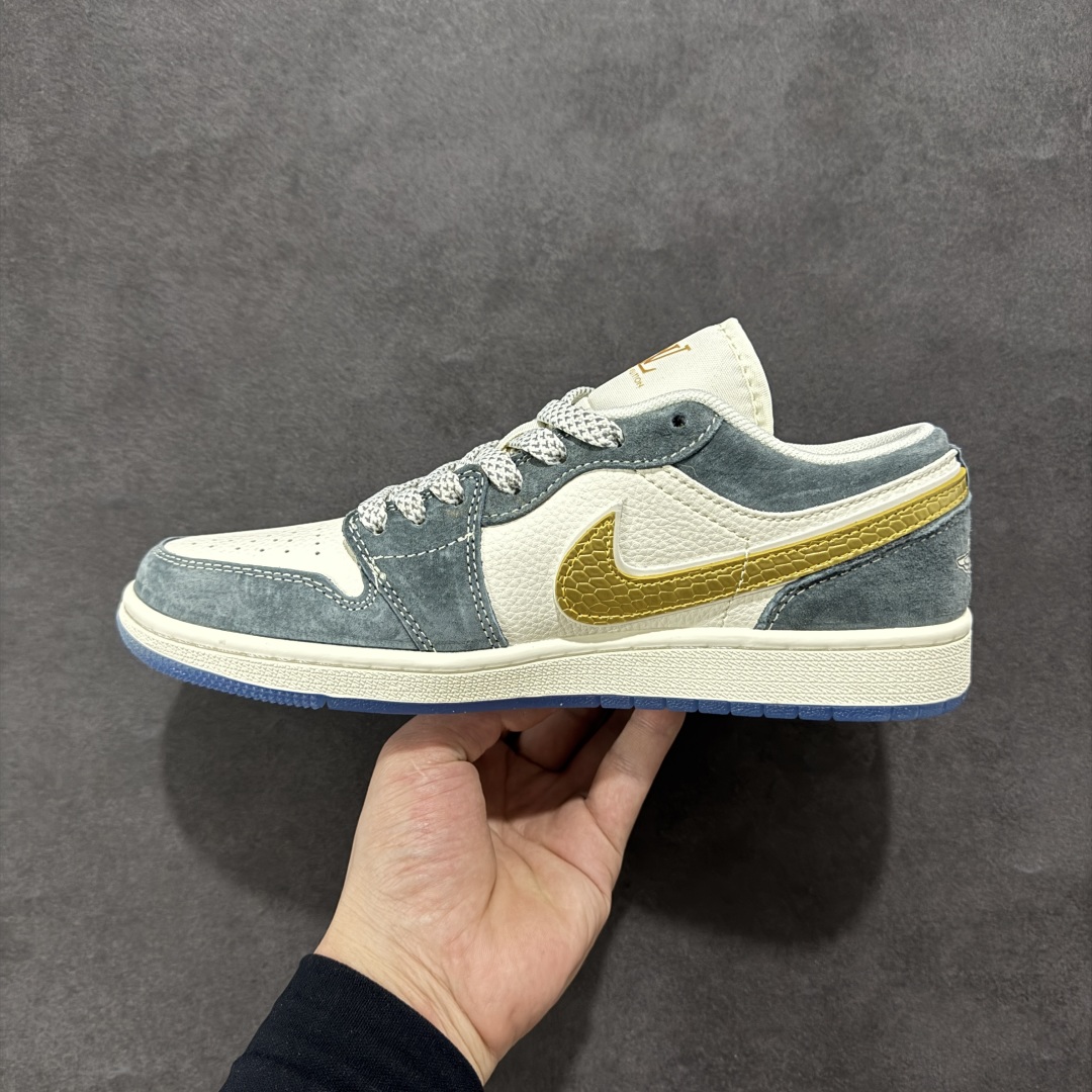 280 【定制版】Air Jordan 1 Low AJ1 乔1 LV联名 金勾蛇鳞 高端定制 低帮复古篮球鞋 XX3168-167