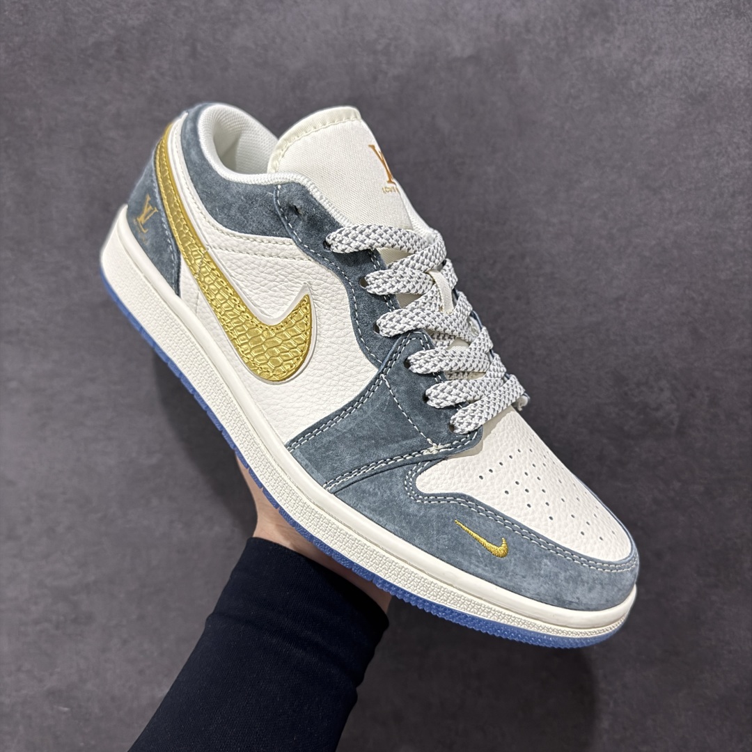 280 【定制版】Air Jordan 1 Low AJ1 乔1 LV联名 金勾蛇鳞 高端定制 低帮复古篮球鞋 XX3168-167
