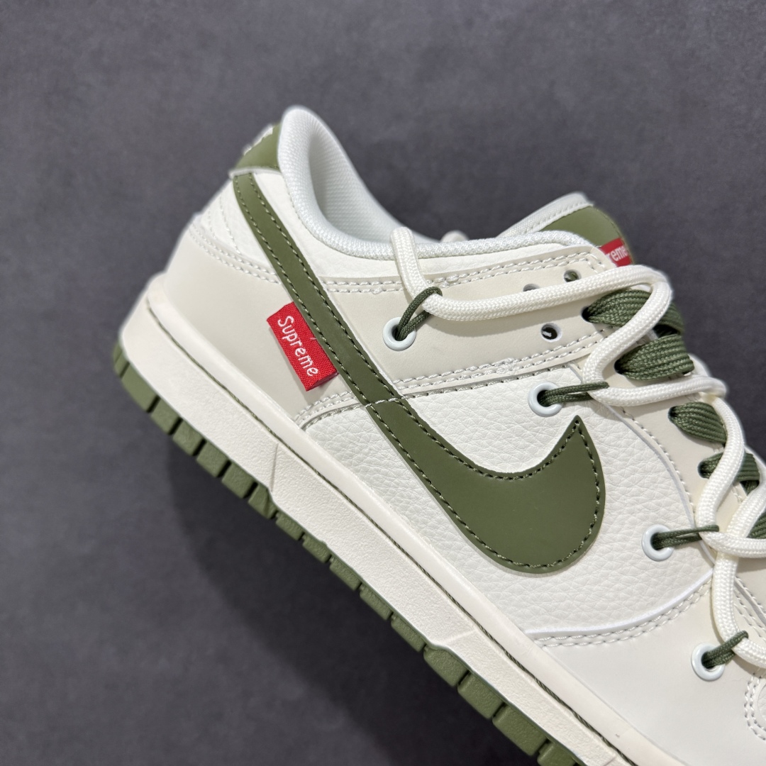  
【定制版】Nike SB Dunk Low Sup系列 绑带米白绿勾 周年高端定制 低帮休闲板鞋 D