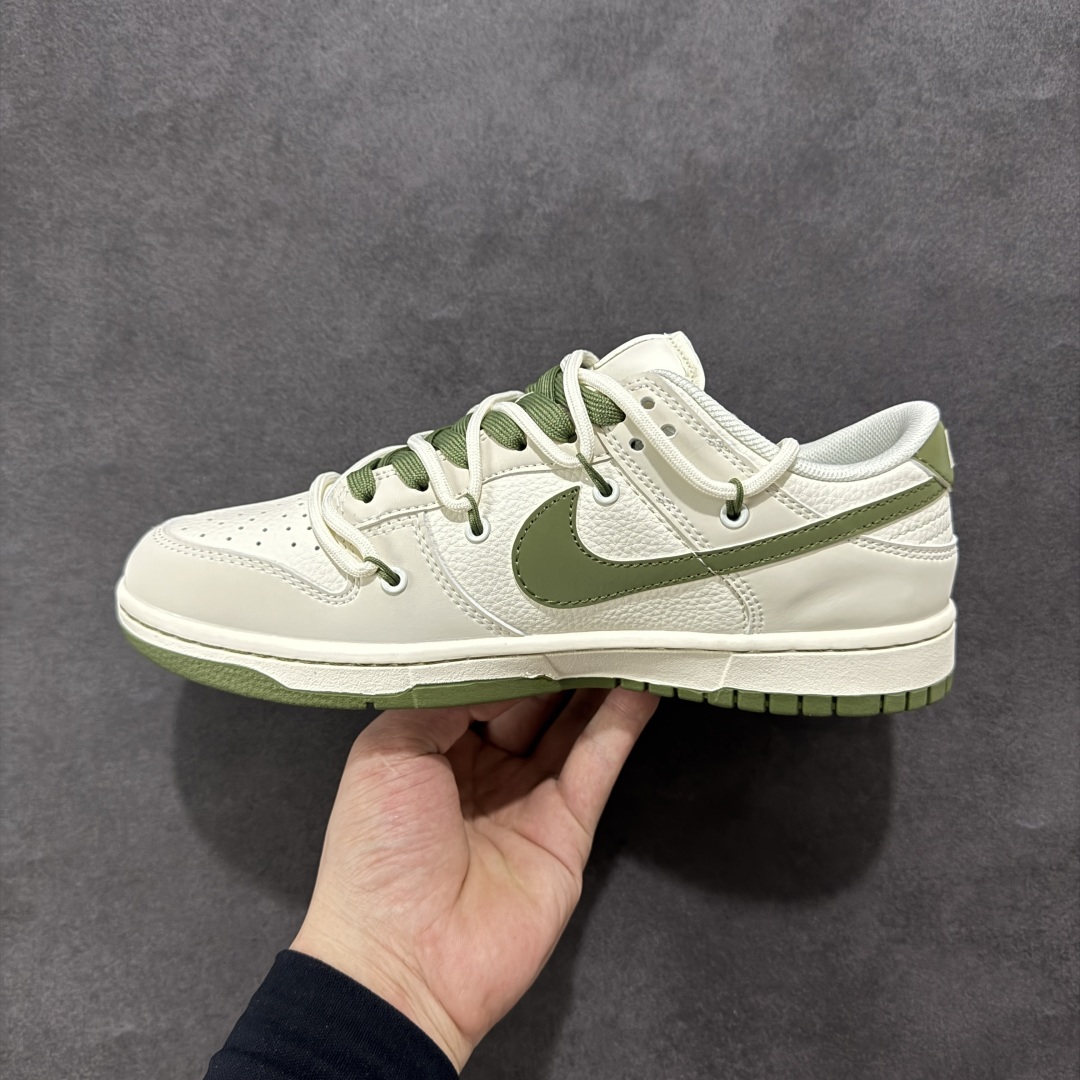  
【定制版】Nike SB Dunk Low Sup系列 绑带米白绿勾 周年高端定制 低帮休闲板鞋 D
