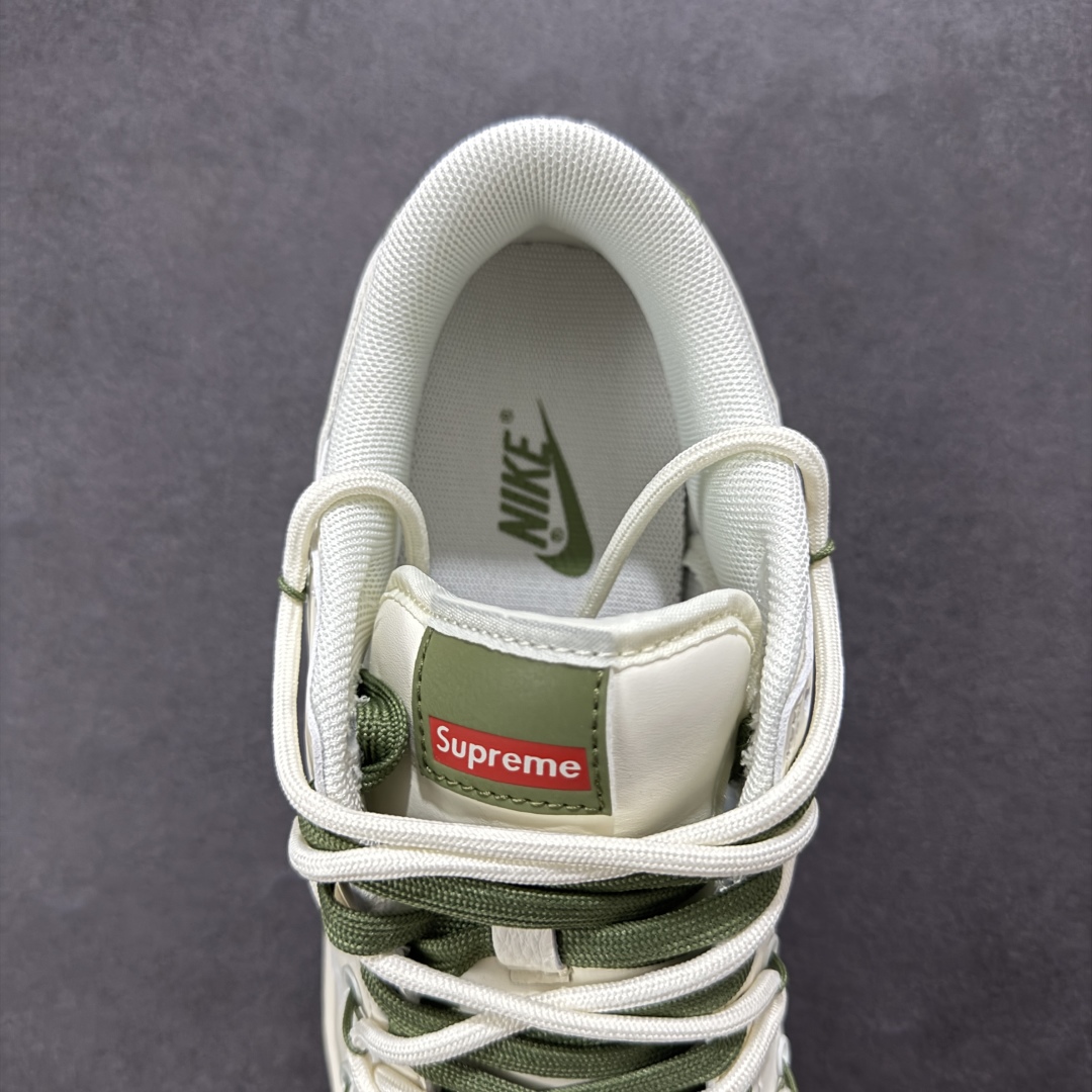  
【定制版】Nike SB Dunk Low Sup系列 绑带米白绿勾 周年高端定制 低帮休闲板鞋 D