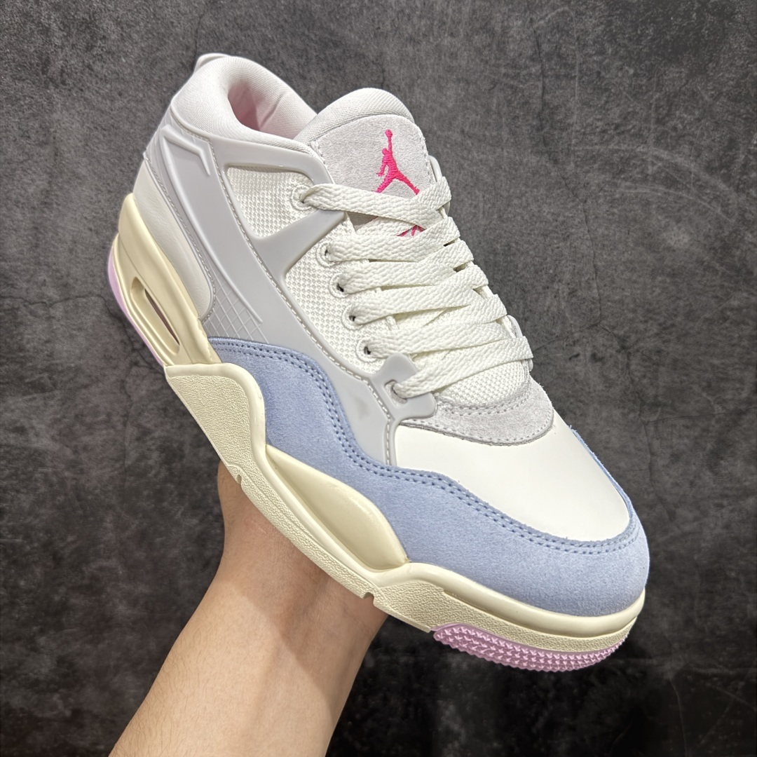 【纯原版】Air Jordan AJ4 RM 重置 重制版低帮复古篮球鞋 马卡龙白绿粉 IB4466