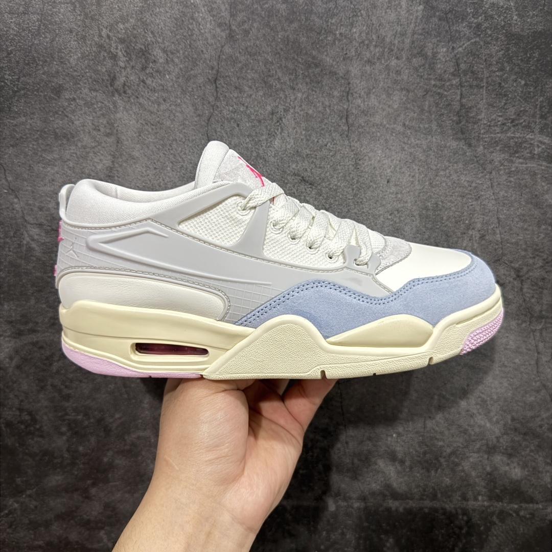 【纯原版】Air Jordan AJ4 RM 重置 重制版低帮复古篮球鞋 马卡龙白绿粉 IB4466