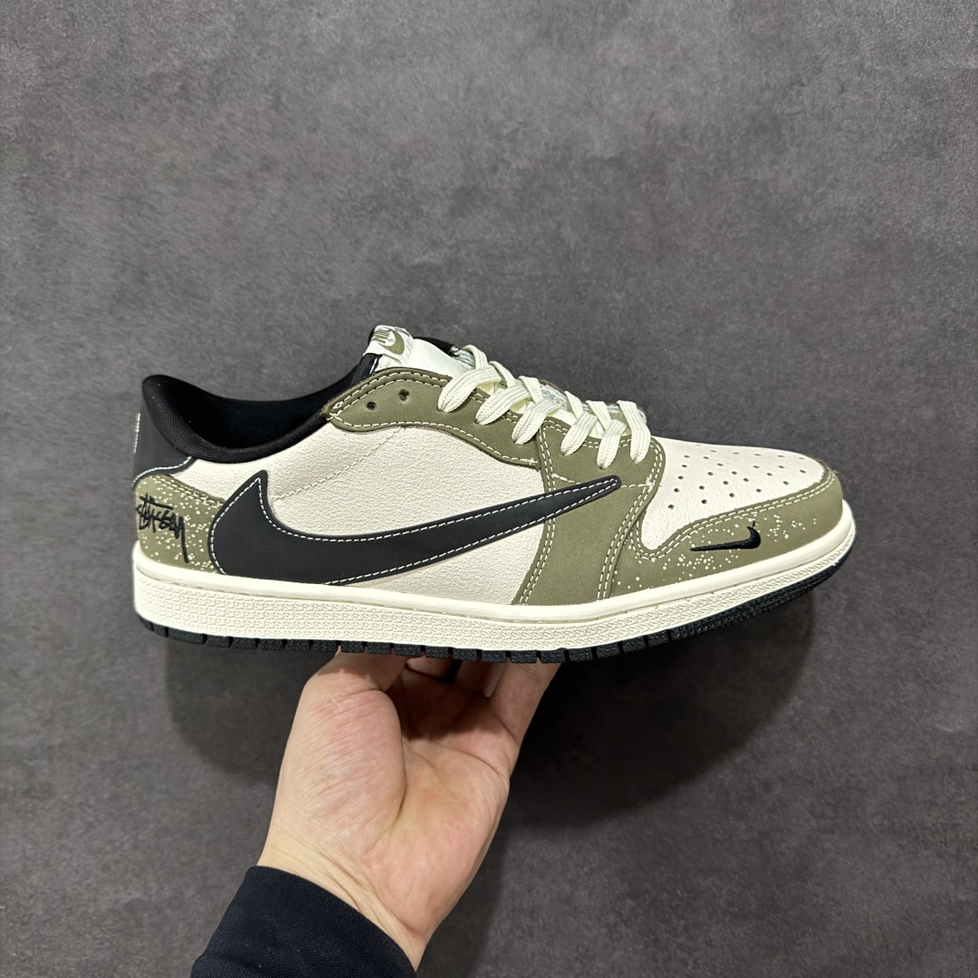 280 【定制版】Travis Scott x Fragment Design x Air Jordan 1 Low SP AJ1 斯图西联名 深豆绿 低帮文化休闲板鞋 LD2025-018