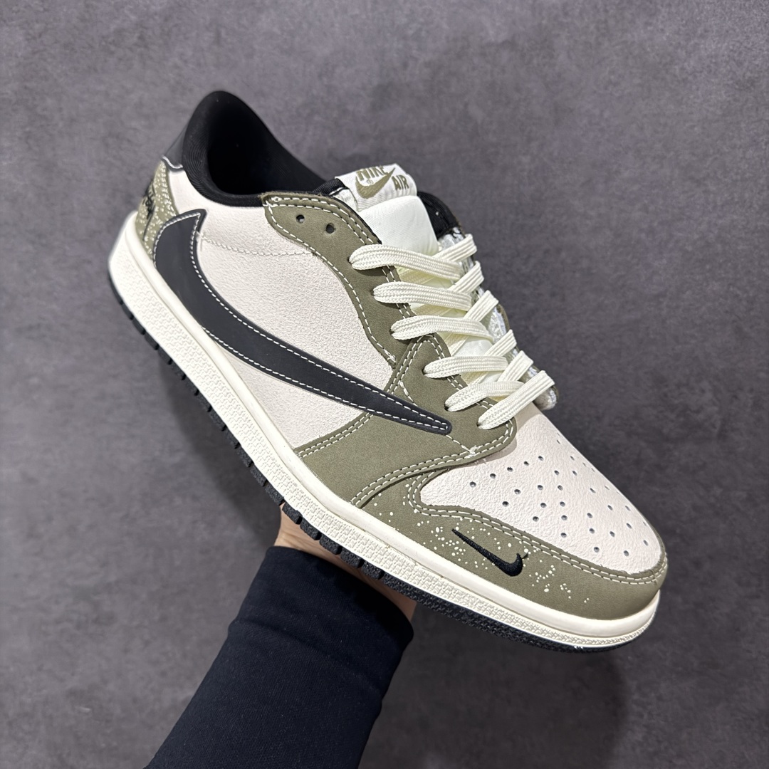 280 【定制版】Travis Scott x Fragment Design x Air Jordan 1 Low SP AJ1 斯图西联名 深豆绿 低帮文化休闲板鞋 LD2025-018