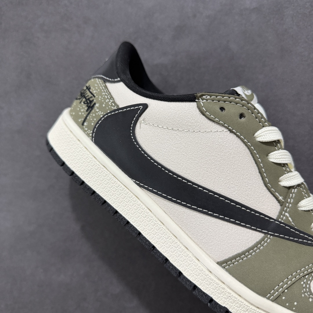 280 【定制版】Travis Scott x Fragment Design x Air Jordan 1 Low SP AJ1 斯图西联名 深豆绿 低帮文化休闲板鞋 LD2025-018