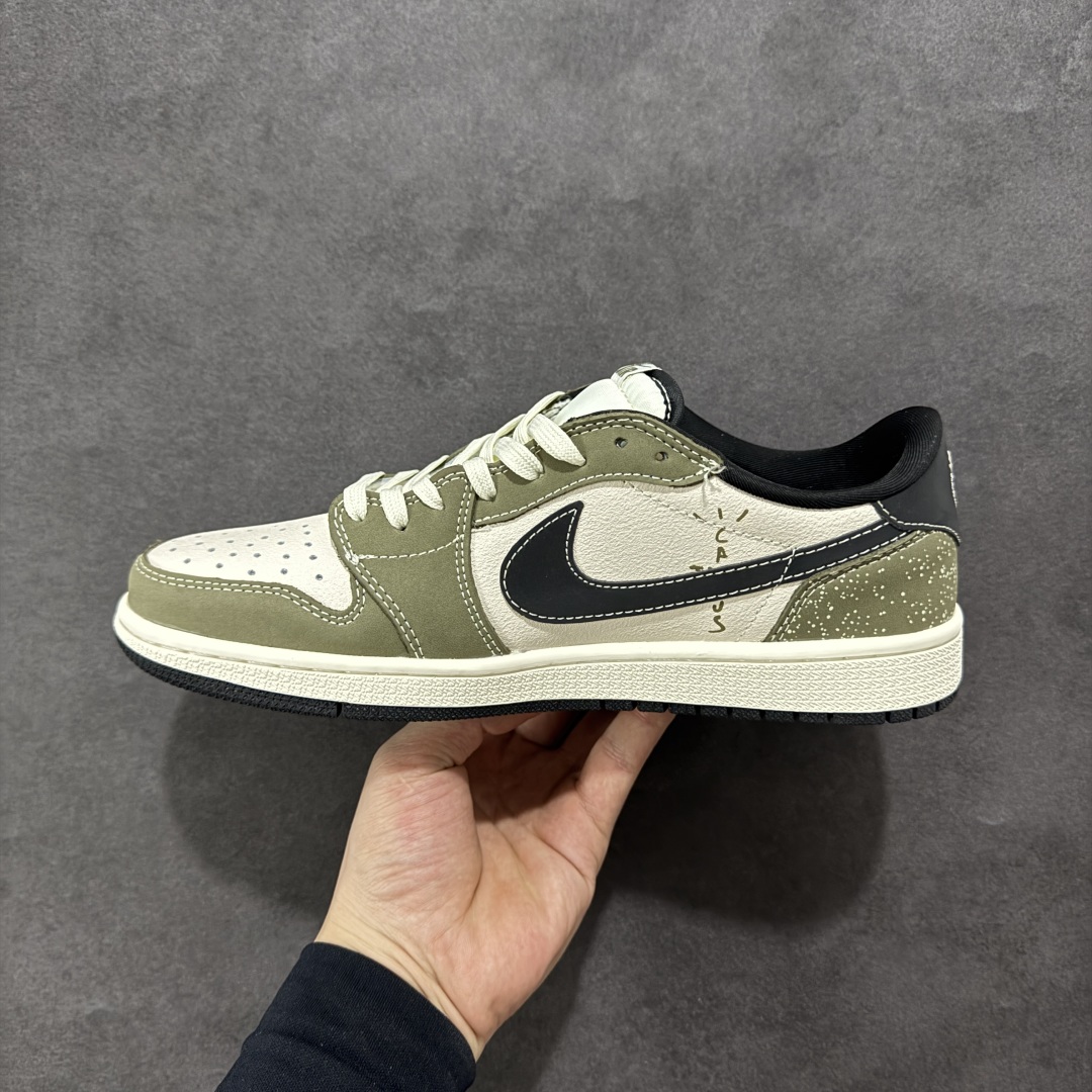 280 【定制版】Travis Scott x Fragment Design x Air Jordan 1 Low SP AJ1 斯图西联名 深豆绿 低帮文化休闲板鞋 LD2025-018