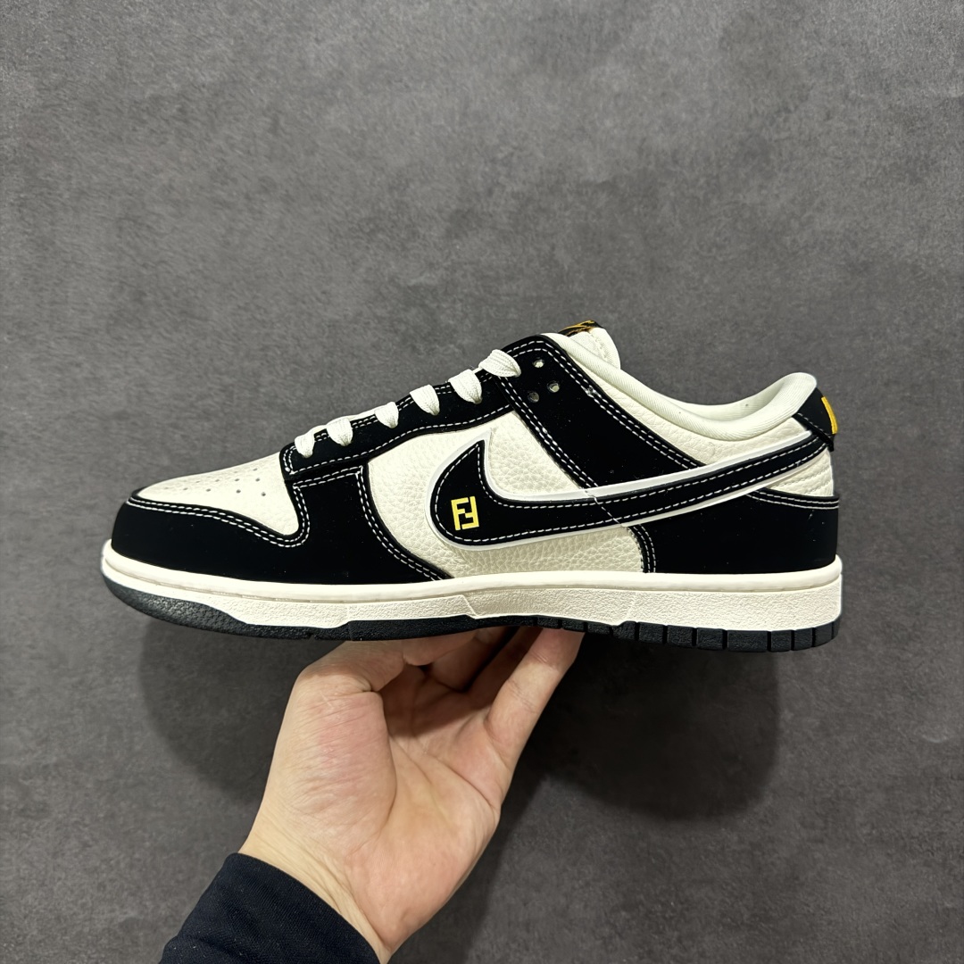  
【定制版】Nike SB Dunk Low 芬迪联名 黑白黑勾 周年高端定制 低帮休闲板鞋 LW18
