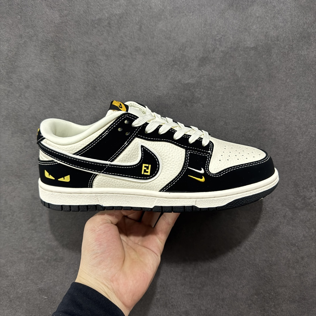  
【定制版】Nike SB Dunk Low 芬迪联名 黑白黑勾 周年高端定制 低帮休闲板鞋 LW18
