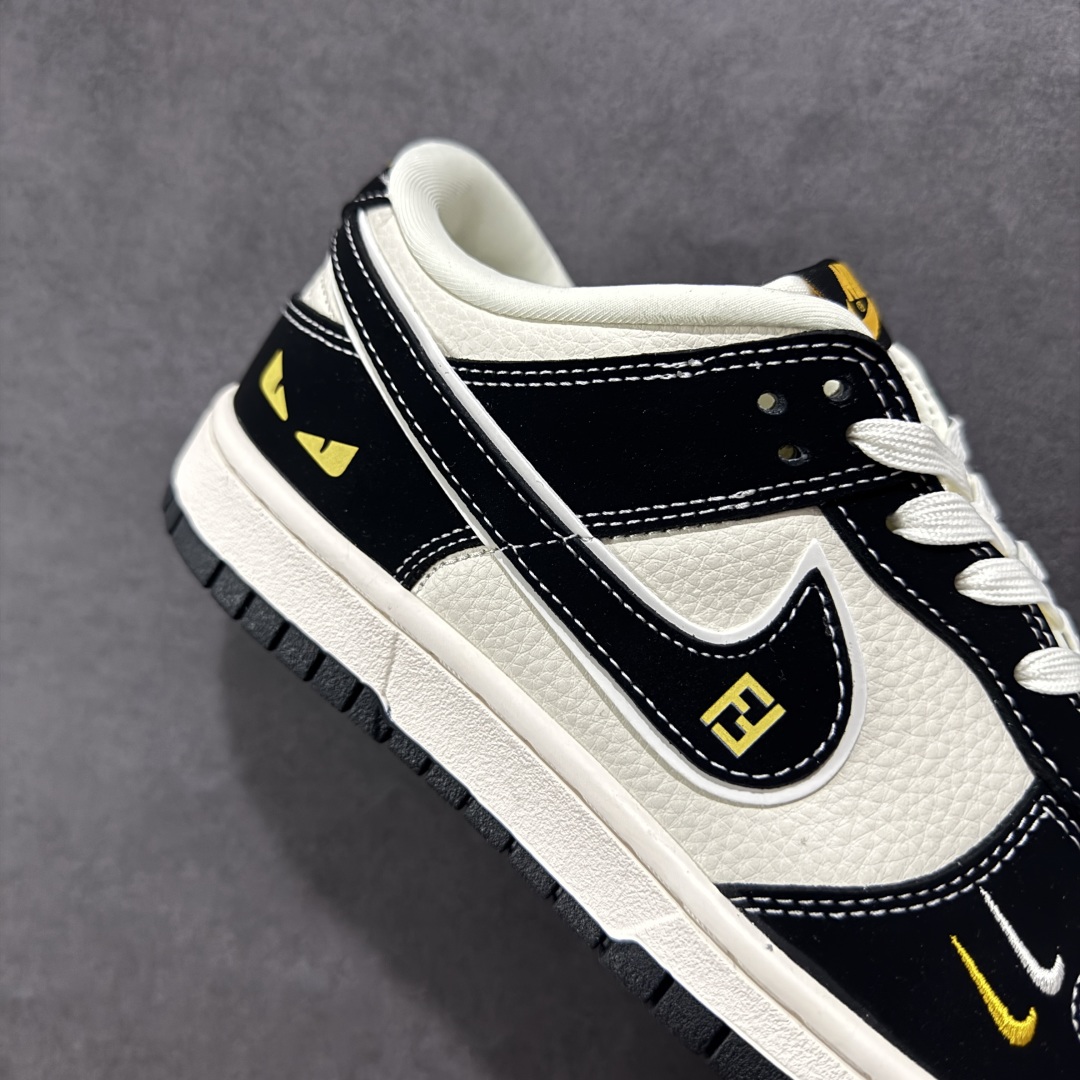  
【定制版】Nike SB Dunk Low 芬迪联名 黑白黑勾 周年高端定制 低帮休闲板鞋 LW18