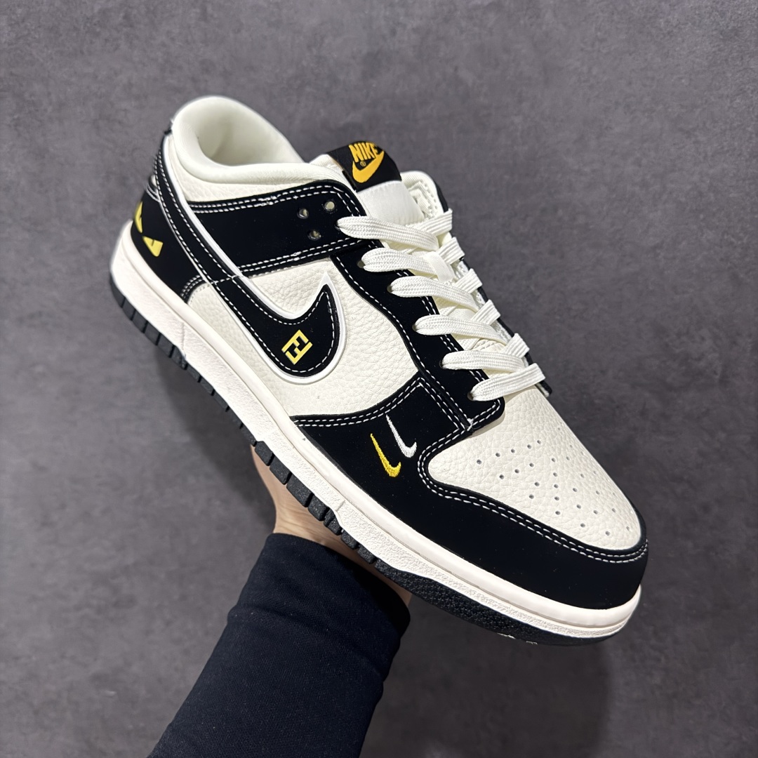  
【定制版】Nike SB Dunk Low 芬迪联名 黑白黑勾 周年高端定制 低帮休闲板鞋 LW18