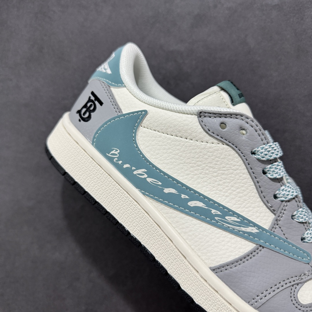 260 【定制版】Travis Scott x Nike Air Jordan 1 Low x BURBRRY Air Jordan 1 Low 反转灰白蓝小钩满天星倒钩 XF8698-072