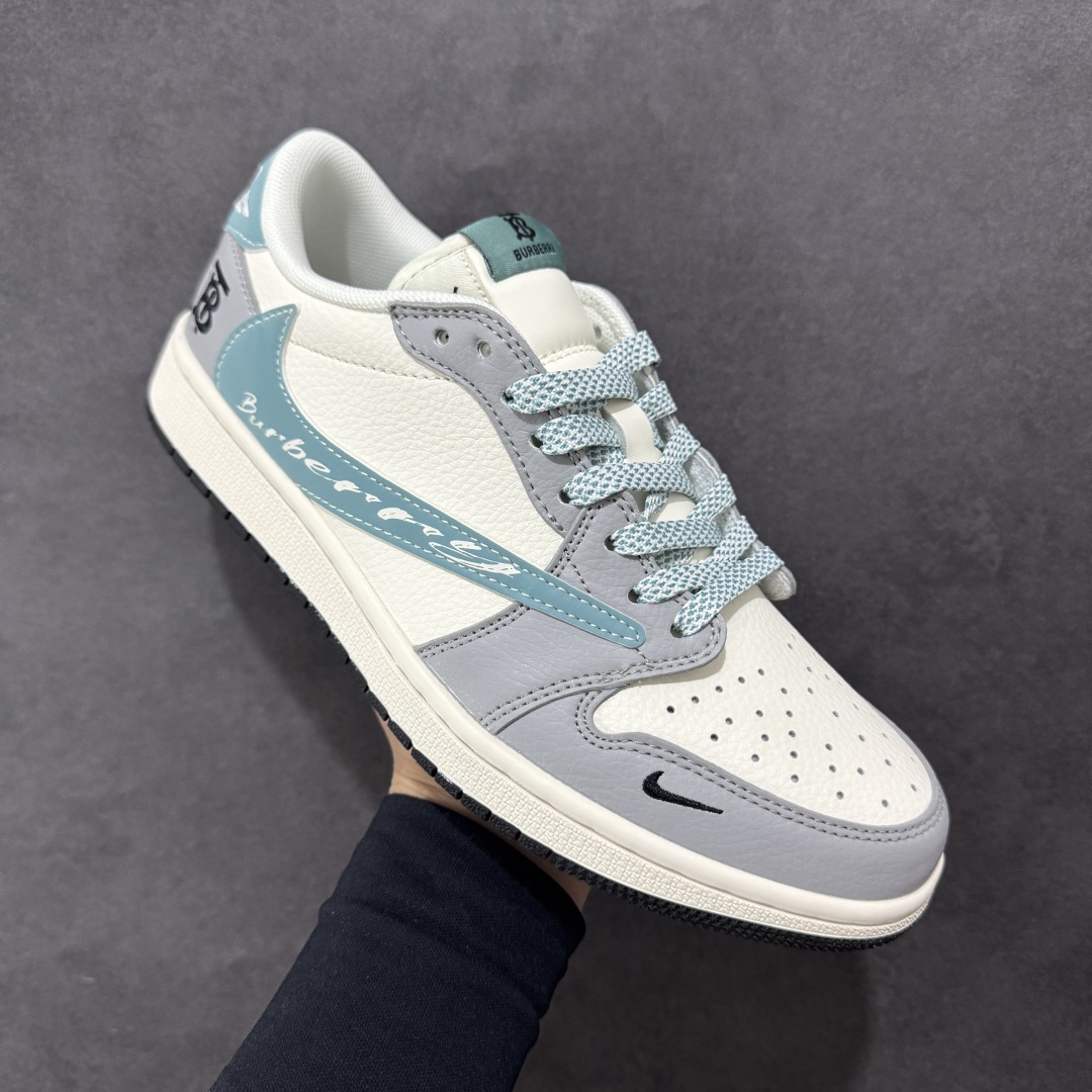 260 【定制版】Travis Scott x Nike Air Jordan 1 Low x BURBRRY Air Jordan 1 Low 反转灰白蓝小钩满天星倒钩 XF8698-072
