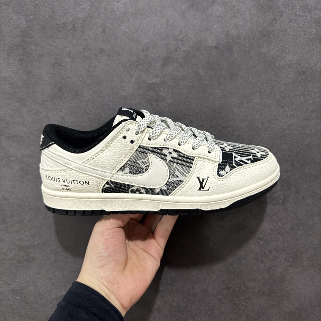 280 【定制版】Nike SB Dunk Low LV联名 黑白织布白勾 FC1688-229