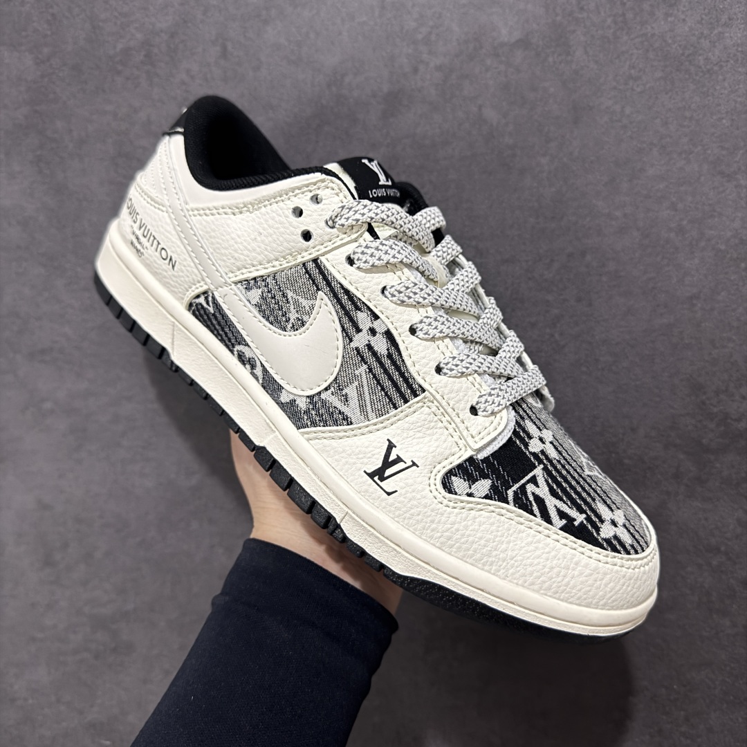 280 【定制版】Nike SB Dunk Low LV联名 黑白织布白勾 FC1688-229