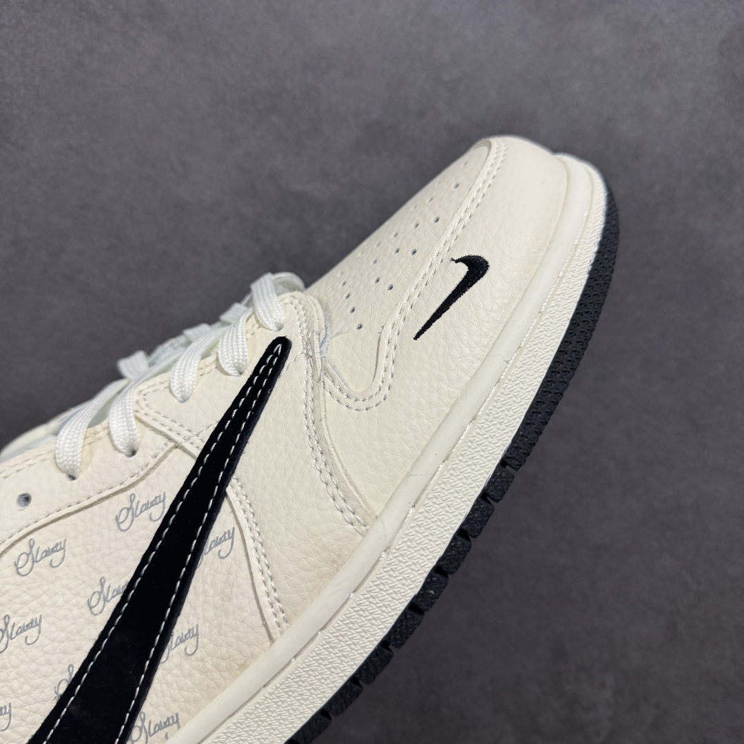 280 【定制版】Travis Scott x Fragment Design x Air Jordan 1 Low SP AJ1 斯图西联名 米黑小倒钩 低帮文化休闲板鞋 XS2024-043