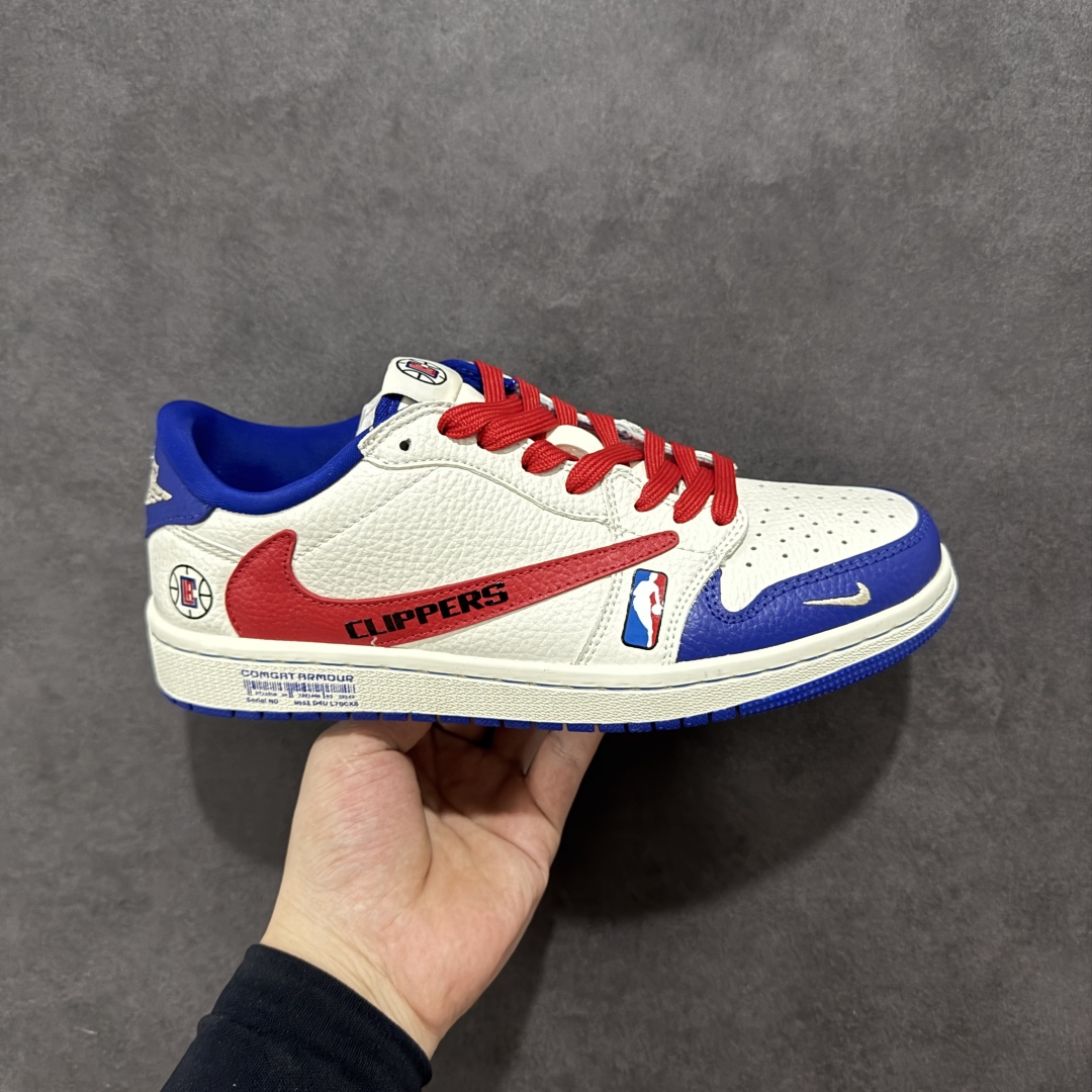 280 【定制版】Travis Scott x Fragment Design x Air Jordan 1 Low SP AJ1 洛杉矶快船联名 低帮文化休闲板鞋 SC9207-026