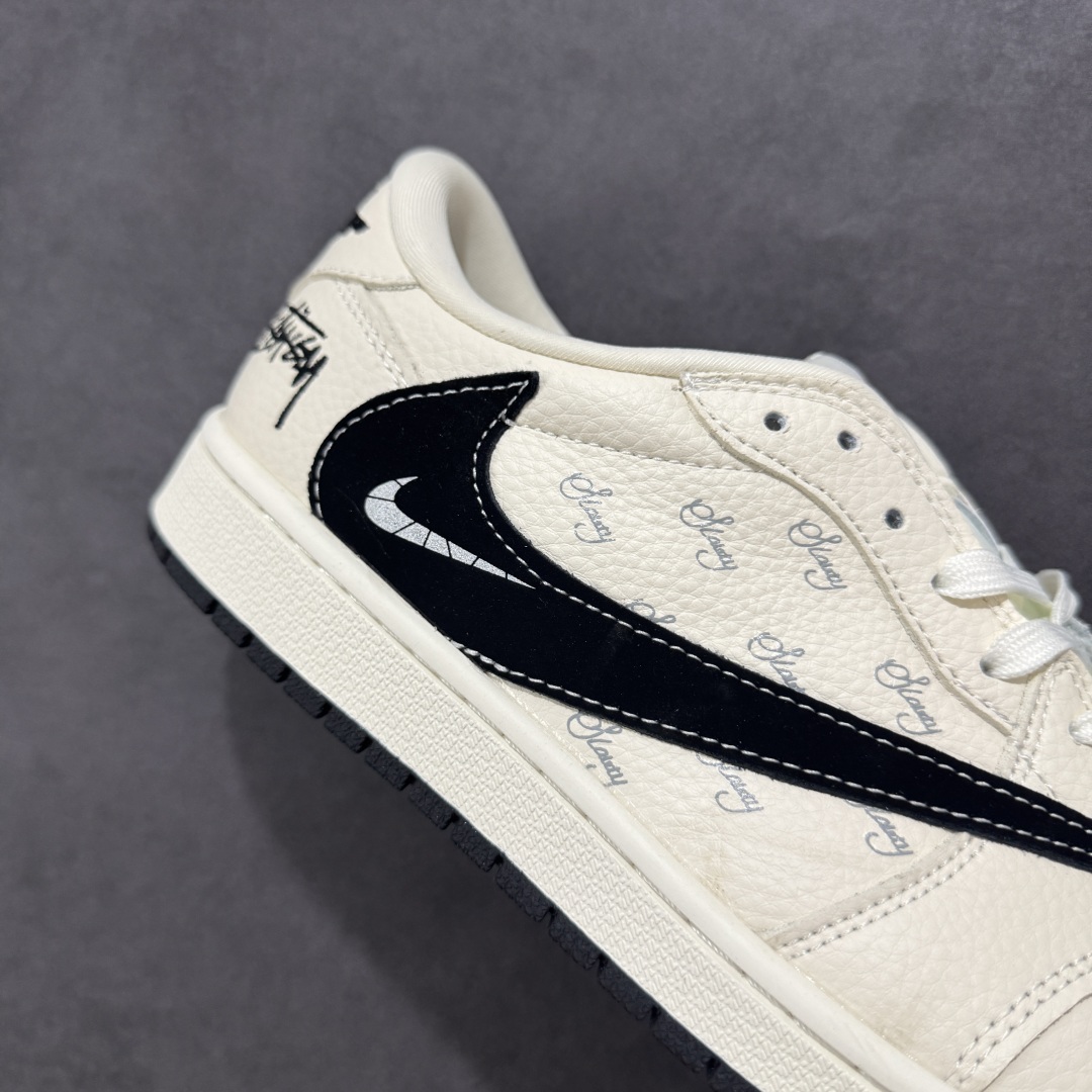 280 【定制版】Travis Scott x Fragment Design x Air Jordan 1 Low SP AJ1 斯图西联名 米黑小倒钩 低帮文化休闲板鞋 XS2024-043