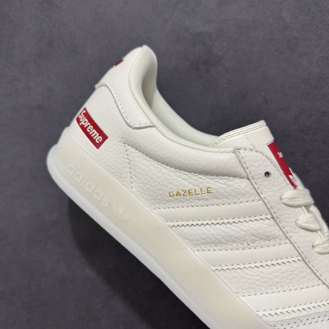 【定制版】AD Originals Gazelle INdoor x Supreme 白红 三叶草休闲防滑耐磨低帮板鞋 DM1234-007