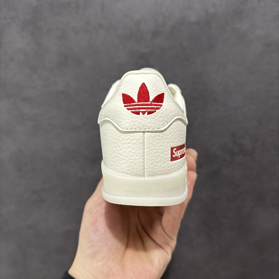 【定制版】AD Originals Gazelle INdoor x Supreme 白红 三叶草休闲防滑耐磨低帮板鞋 DM1234-007
