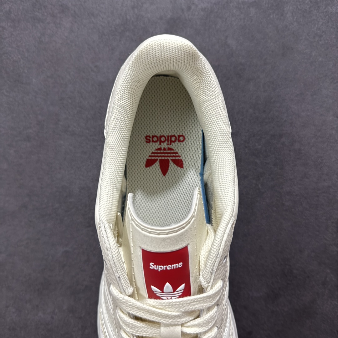 【定制版】AD Originals Gazelle INdoor x Supreme 白红 三叶草休闲防滑耐磨低帮板鞋 DM1234-007
