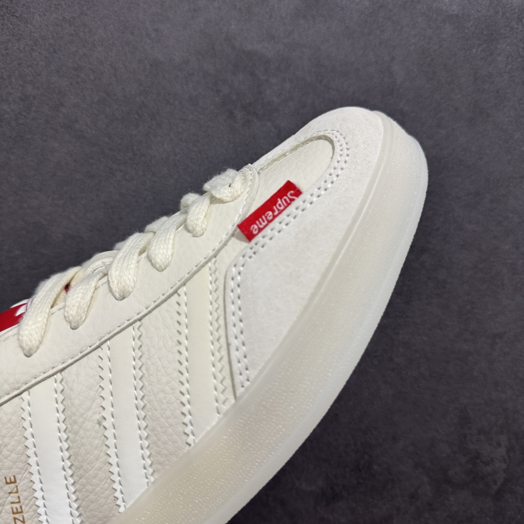 【定制版】AD Originals Gazelle INdoor x Supreme 白红 三叶草休闲防滑耐磨低帮板鞋 DM1234-007