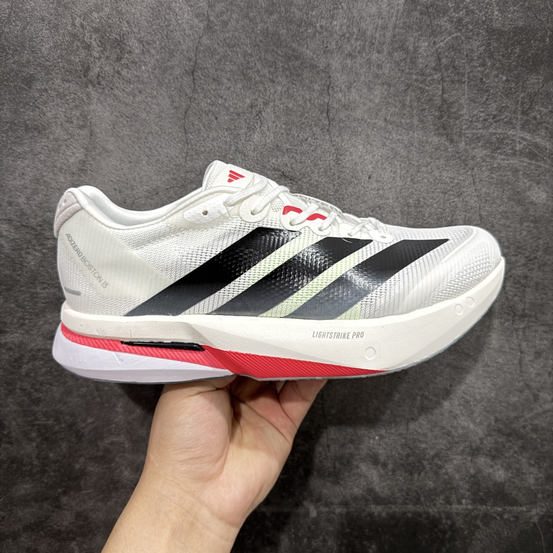 210 【纯原版】Ad Adizero Boston 13 阿迪马拉松系列超轻防滑训练跑步运动鞋 JS4934