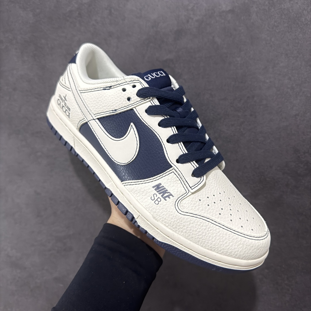  
【定制版】Nike SB Dunk Low 古驰联名 蓝白白勾 周年高端定制 低帮休闲板鞋 FC16