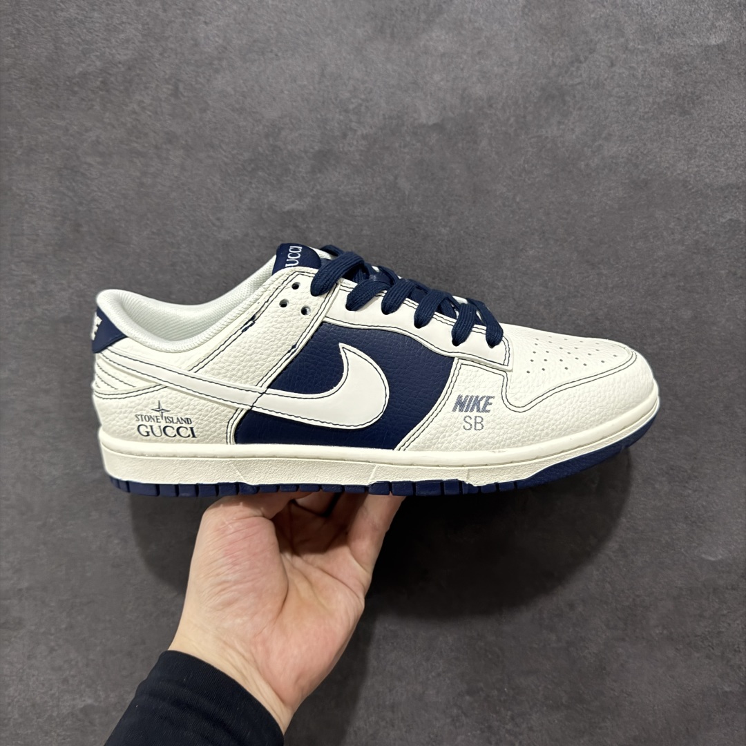  
【定制版】Nike SB Dunk Low 古驰联名 蓝白白勾 周年高端定制 低帮休闲板鞋 FC16