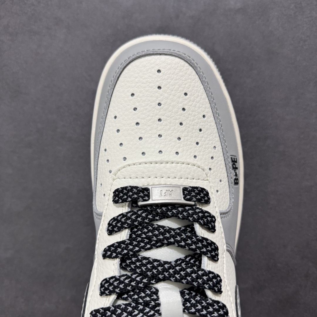  
【定制版】Nike Air Force 1‘07 Low Bape联名 米灰星星 空军一号低帮休闲板