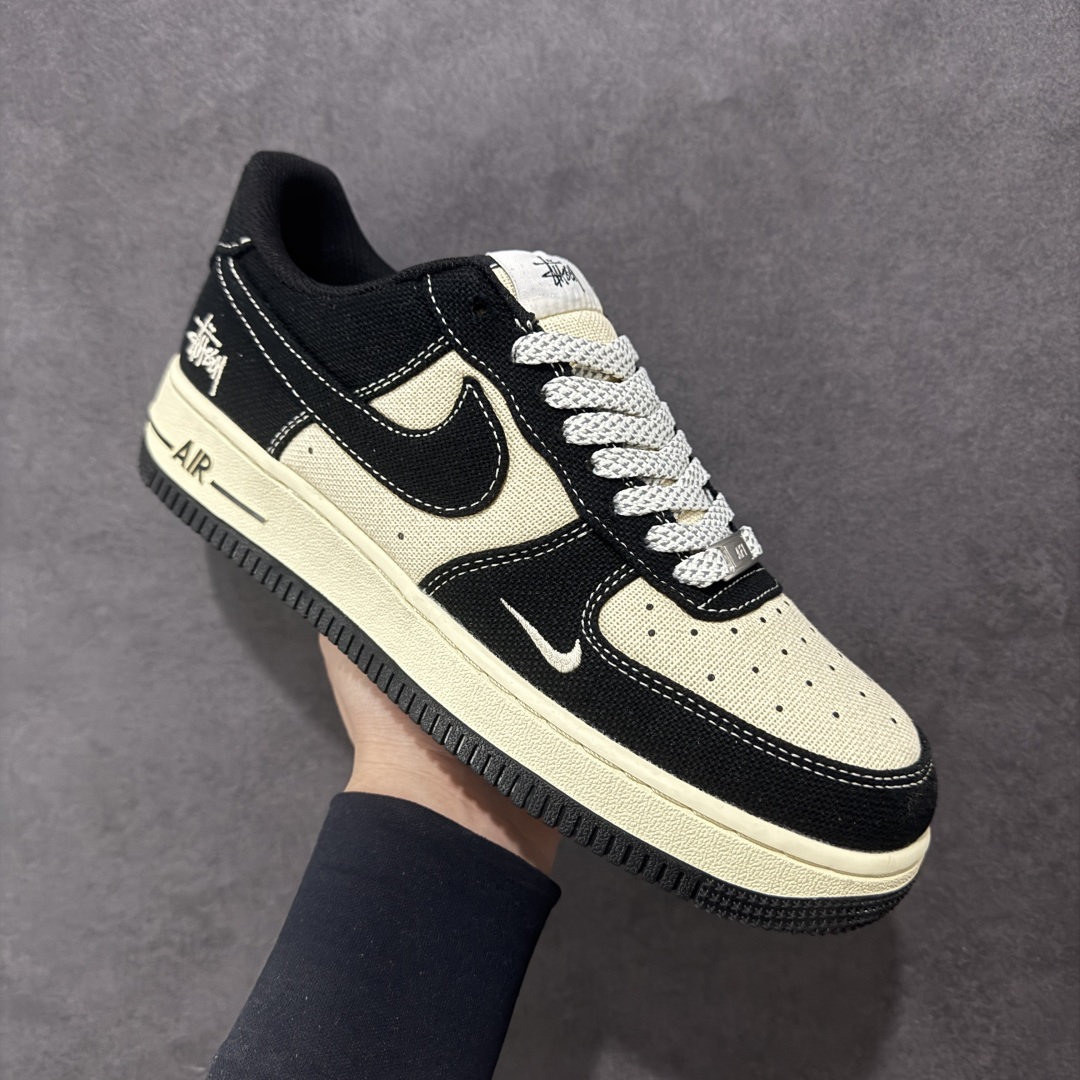 260 【定制版】海外限量发售！NIke Air Force 1 '07 Low “斯图西联名——米黑棉麻”空军一号 低帮 运动鞋 XX3168-156