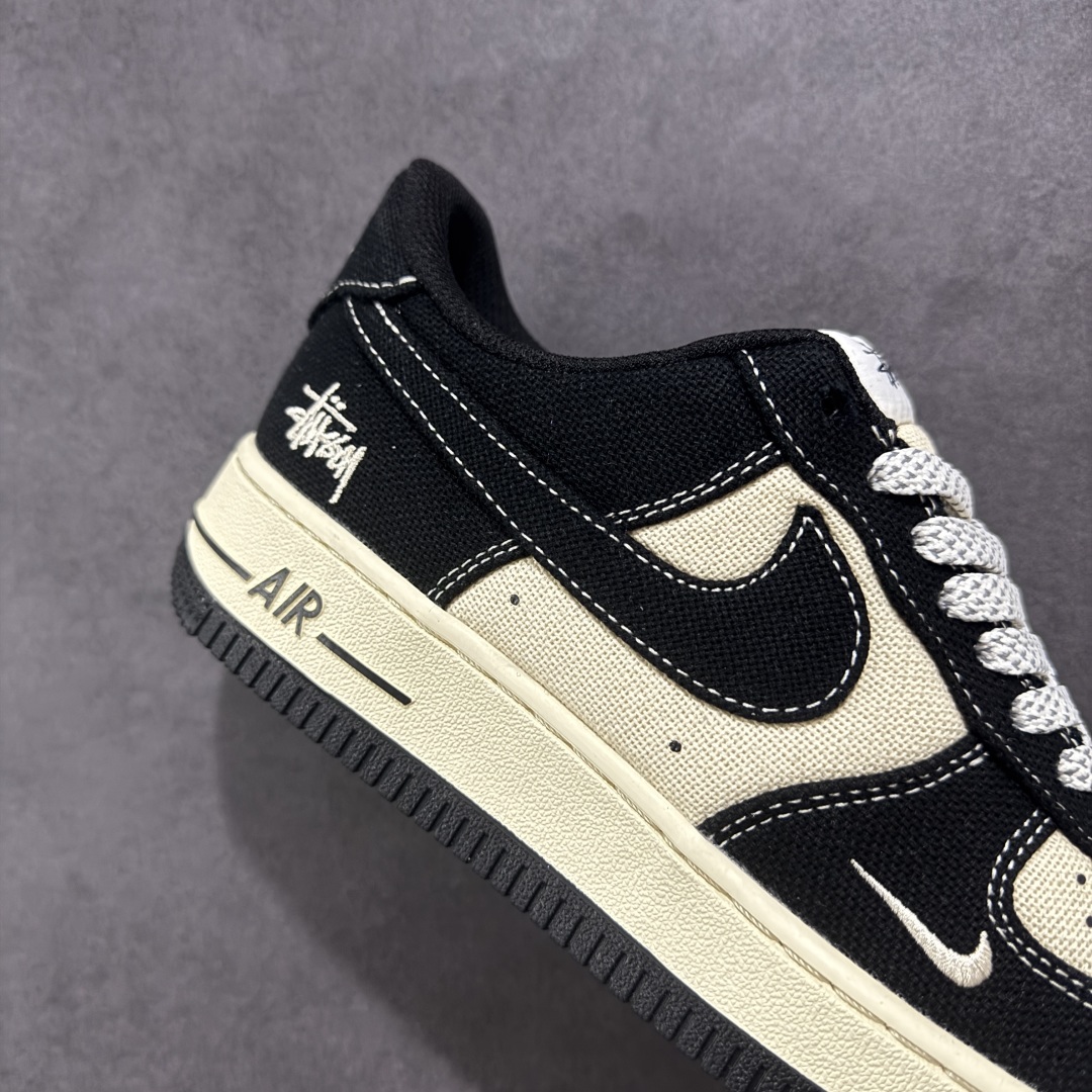 260 【定制版】海外限量发售！NIke Air Force 1 '07 Low “斯图西联名——米黑棉麻”空军一号 低帮 运动鞋 XX3168-156