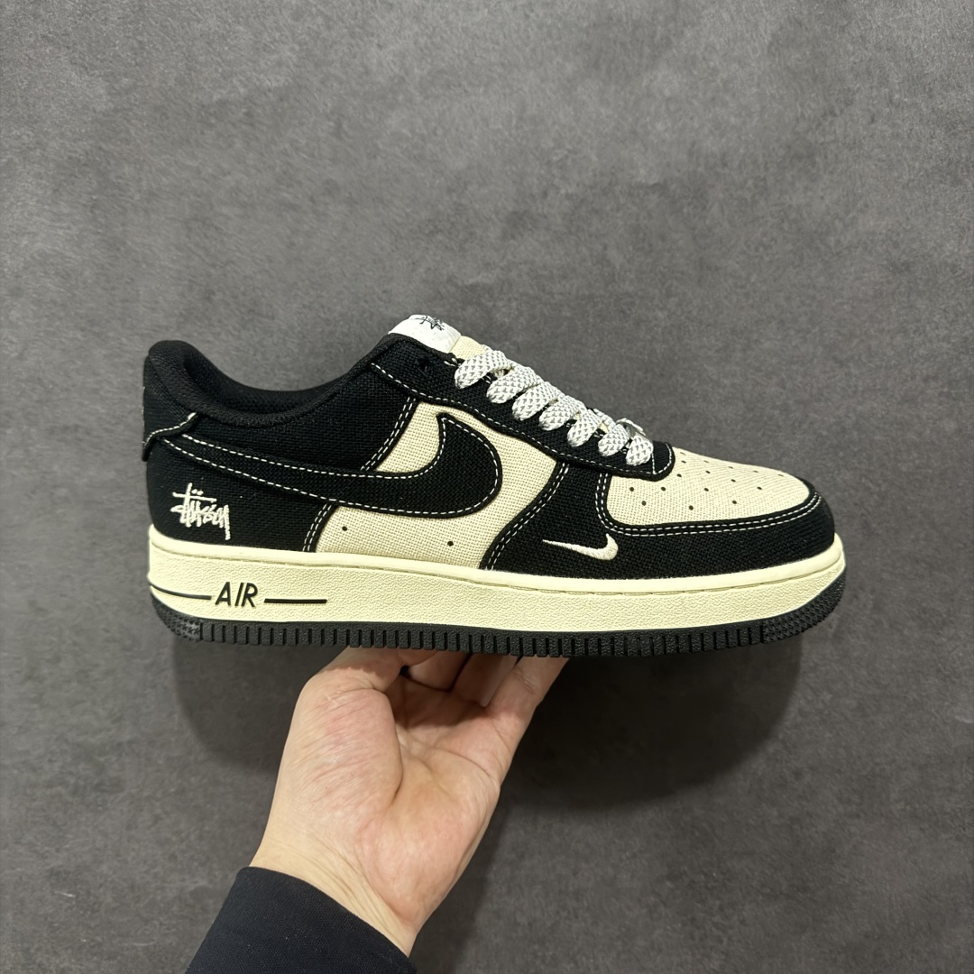 260 【定制版】海外限量发售！NIke Air Force 1 '07 Low “斯图西联名——米黑棉麻”空军一号 低帮 运动鞋 XX3168-156