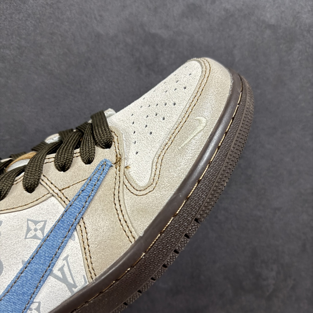 280 【定制版】Travis Scott x Fragment Design x Air Jordan 1 Low SP AJ1 LV联名 蓝灰棕 低帮文化休闲板鞋 CH6336-022