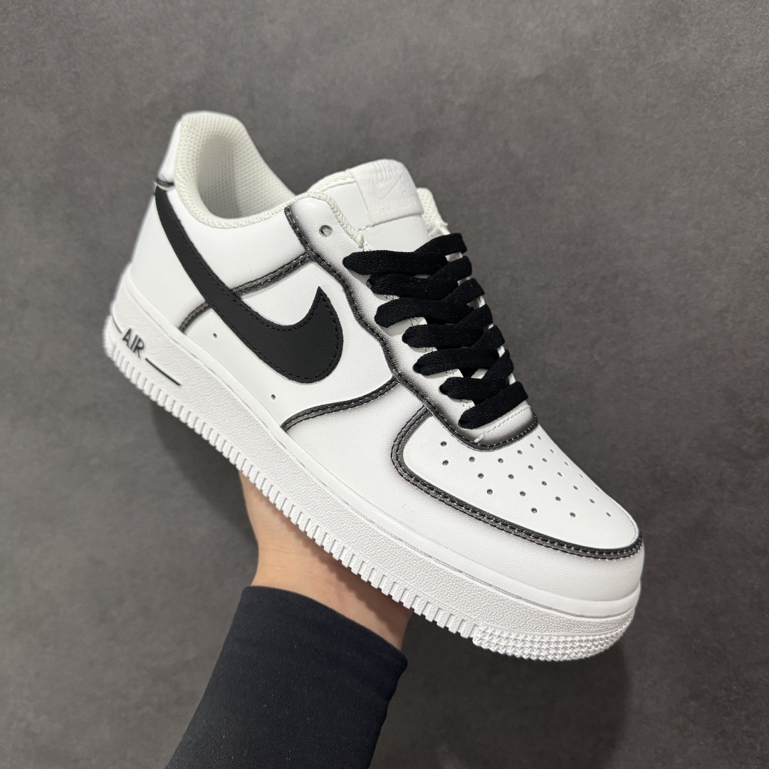 260 【定制版】官方爆款定制 Nike Air Force 1 Low’07 黑色边界 空军一号低帮休闲板鞋 ZH0316-075