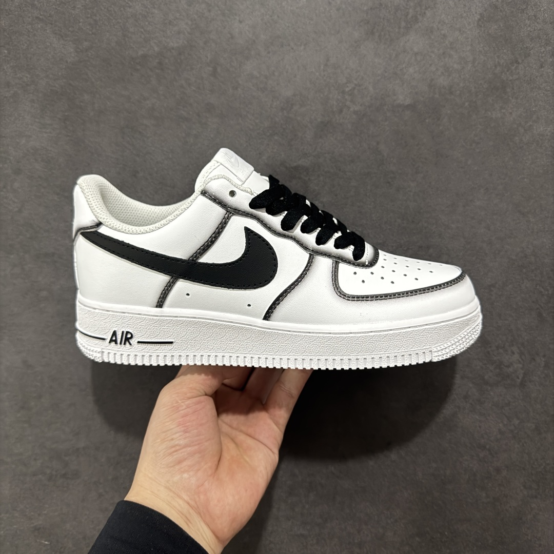260 【定制版】官方爆款定制 Nike Air Force 1 Low’07 黑色边界 空军一号低帮休闲板鞋 ZH0316-075