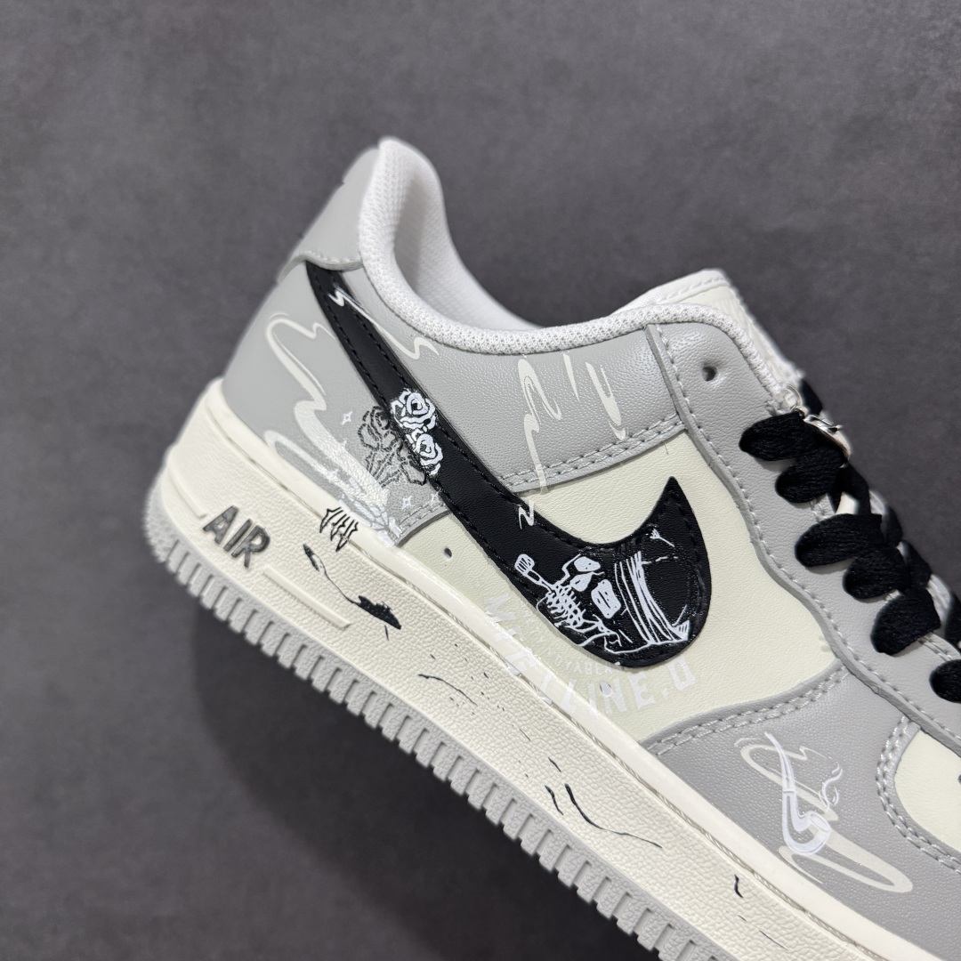 260 【定制版】Nike Air Force 1'07 Low ”Quit Smoking” 戒烟骷髅 空军一号定制低帮板鞋 DO7471-991