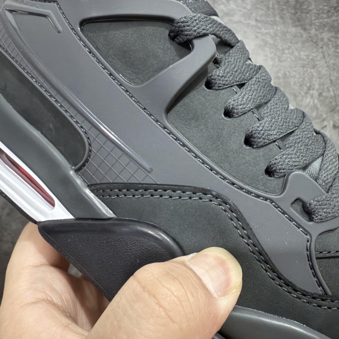 图片[4]-【OG纯原版】Air Jordan AJ4 RM 重置 重制版低帮复古篮球鞋 黑色 IB8856-121 采用了低帮的设计 并保留了众多AJ4的经典元素 鞋身以皮革、麂皮材质拼接打造 AJ4经典的TPU材质延伸至后跟 增强鞋款稳定性 而鞋身侧面的网格设计则被取消 尾部的NIKE AIR标志也得到保留 并同时带有飞人logo 中底部分同样搭载了可视AIR气垫 鞋底采用米白色中底和外底呈现 为整个设计收尾 尺码：40 40.5 41 42 42.5 43 44 44.5 45 46 47.5-选品中心