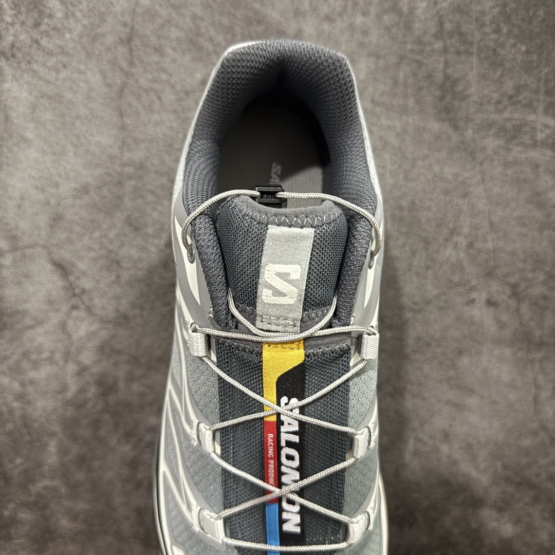 图片[8]-【PZ纯原】SALOMON XT-6 萨洛蒙潮流越野机能户外功能鞋 元祖灰 473057 全新版本出货 好货不怕晚 品质 细节 材料都是肉眼可以见！ 售前售后也是其它工厂无法匹敌！ 纯原外贸平台特供订单 耗时半年巨作 全套原纸板楦头开发 原厂特供网布配套加持 确保原汁原味 完美呈现版型 原档数据独家私模五层组合大底 原装Ortholite轻量化鞋垫 中底布带钢印编号 原厂TPU锁扣 进口港宝加持 后跟自然饱满 还原公司包裹性 鞋面以“锯齿”状的包裹系统呈现 在基色底之下加入了各种色点缀 将公司的最新技术和时尚前卫的造型融入耐用的长跑款式中 鞋面由 TPU 薄膜制成 并焊接在高耐磨网眼上 使其既时尚又坚固 由 ACS底盘支撑 可增强稳定性和支撑力 以及由橡胶凸耳 Contragrip外底覆盖的 EVA 缓冲中底 旨在应对崎岖的地形 鞋舌上的彩色Salomon 标签、Quicklace 系统以及鞋头、鞋舌和鞋跟上的附加品牌使细节更加完美 让穿着者可以轻松驾驭户外与通勤下的任何运动生活场景 无缝鞋身户外随意纵横 颜值与脚感兼备 出街通勤 绝对非常吸睛 你值得拥有 尺码：36 36.5 37.5 38 38.5 39 40 40.5 41 42 42.5 43 44 44.5 45-选品中心