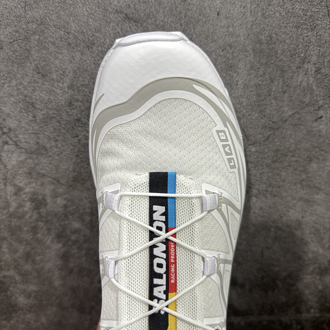 图片[5]-【PZ纯原】SALOMON XT-6 萨洛蒙潮流越野机能户外功能鞋 白色 412529 全新版本出货 好货不怕晚 品质 细节 材料都是肉眼可以见！ 售前售后也是其它工厂无法匹敌！ 纯原外贸平台特供订单 耗时半年巨作 全套原纸板楦头开发 原厂特供网布配套加持 确保原汁原味 完美呈现版型 原档数据独家私模五层组合大底 原装Ortholite轻量化鞋垫 中底布带钢印编号 原厂TPU锁扣 进口港宝加持 后跟自然饱满 还原公司包裹性 鞋面以“锯齿”状的包裹系统呈现 在基色底之下加入了各种色点缀 将公司的最新技术和时尚前卫的造型融入耐用的长跑款式中 鞋面由 TPU 薄膜制成 并焊接在高耐磨网眼上 使其既时尚又坚固 由 ACS底盘支撑 可增强稳定性和支撑力 以及由橡胶凸耳 Contragrip外底覆盖的 EVA 缓冲中底 旨在应对崎岖的地形 鞋舌上的彩色Salomon 标签、Quicklace 系统以及鞋头、鞋舌和鞋跟上的附加品牌使细节更加完美 让穿着者可以轻松驾驭户外与通勤下的任何运动生活场景 无缝鞋身户外随意纵横 颜值与脚感兼备 出街通勤 绝对非常吸睛 你值得拥有 尺码：36 36.5 37.5 38 38.5 39 40 40.5 41 42 42.5 43 44 44.5 45-选品中心