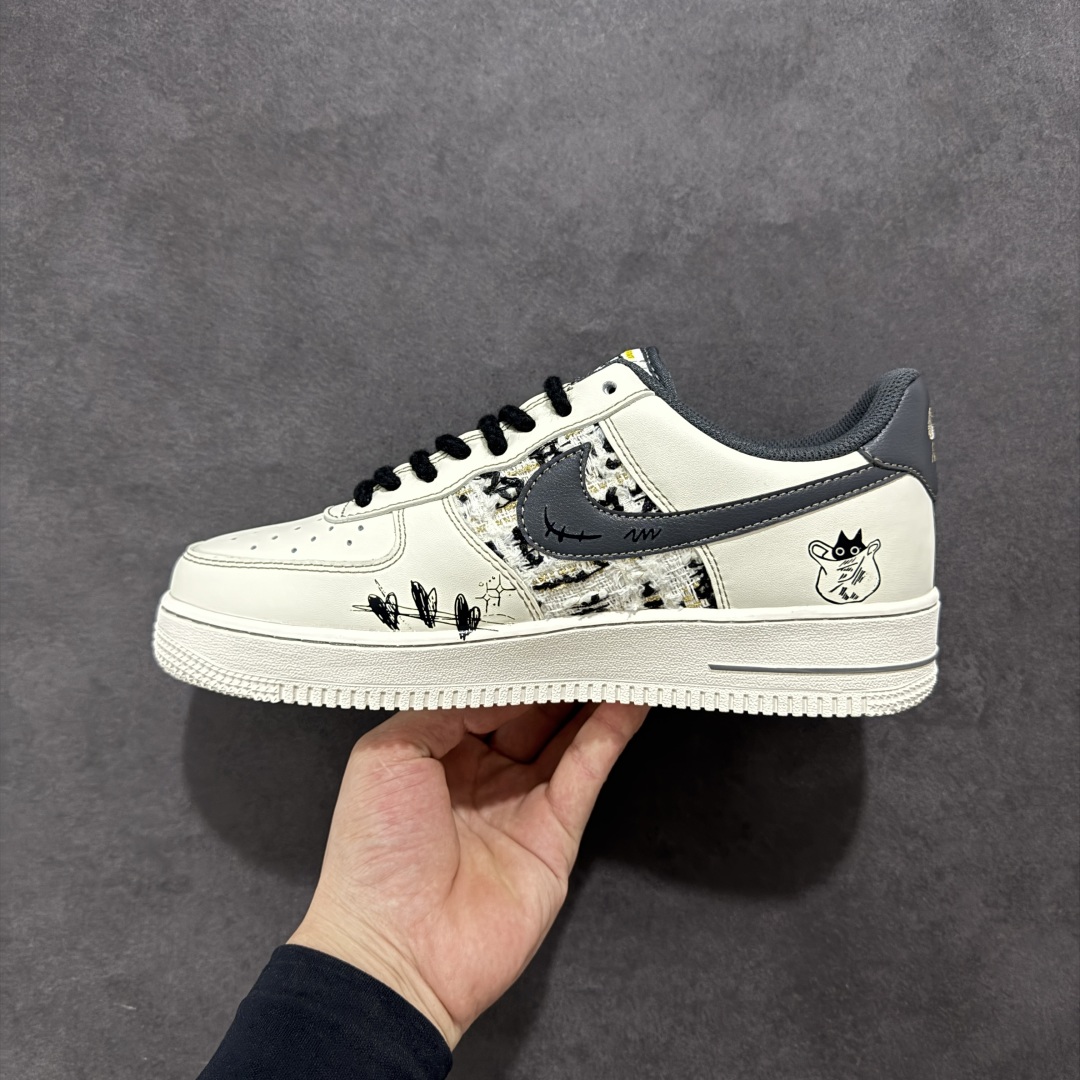 260 【定制版】Nike Air Force 1'07 Low ”Little Black Cat” 小香风系列 小黑猫 空军一号低帮休闲板鞋 FJ7740-710